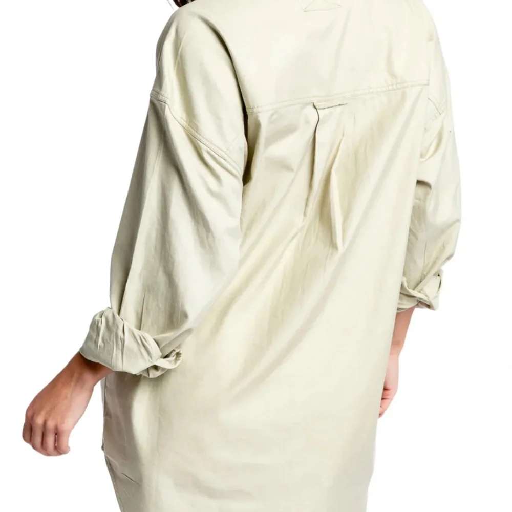 Free People The Freddie Tan khaki Castle wall color Oversized Button Down XS - Picture 4 of 15